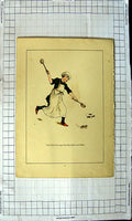 Original Old Antique Print Colour Nursery Rhyme Pied Piper Hamelin Rats 19th