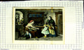 Original Old Antique Print Ritscher Colour Family Home Foster Child Mohn 1830