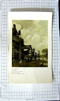 Original Old Antique Print Farriers Shop Horses Chickens Dogs Paul Potter