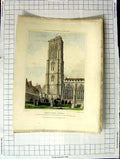 Original Old Antique Print 1830 View Temple Bristol Architecture Bartlett Keux
