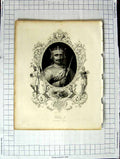 Original Old Antique Print Portrait King William Ii Scene Death Rufus