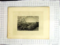 Old Antique Print Valley Jerusalem View Arimathea Ramlah Stanfield Finden
