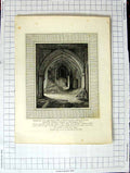 Original Old Antique Print Crypt Priory Black-Nuns Helen'S Church Bishopsgate