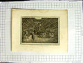 Original Old Antique Print Inside House Oonalashka Walker Webber