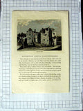 Original Old Antique Print 1785 Beverstone Castle Gloucestreshire Hooper Newton