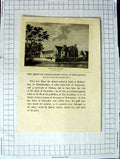 Original Old Antique Print Rodmarton Place Gloucestershire Abbot Cirencester