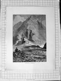 Original Old Antique Print C1900 View Giant'S Causeway Mountains 20th