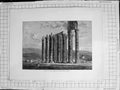 Original Old Antique Print C1900 View Ruins Temple Jupiter Olympius Archeaology