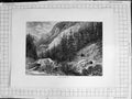 Original Old Antique Print C1900 View Near Hornberg Mountains Trees Tunnel 20th