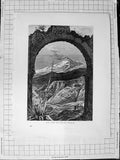 Original Old Antique Print C1900 View Mount Etna Theatre Taormina Volcano 20th
