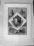 Original Old Antique Print C1900 Views Goslar Paul'S Tower Market Place 20th