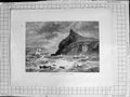 Original Old Antique Print C1900 View Entrance Fowey Harbour Stormy Sea Boat