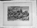 Original Old Antique Print C1900 View Hereford Cathedral River Wye Bridge 20th