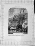 Old Antique Print C1900 Channel Islands Fort Regent St. Helier'S Jersey 20th
