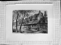 Original Old Antique Print C1900 Houses Under Castle Warwick England Victorian