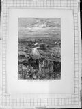 Antique Old Print Ref.477 C1900 View Thames Valley River Round Tower London