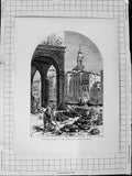 Original Old Antique Print C1900 Vegetable Market Grand Canal Rialto Venice