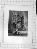 Old Antique Print C1900 View Tomb Louis De Breze Rouen Cathedral Hodson 20th