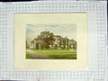 Original Old Antique Print 1880 Colour Plate View Galloway Mansion House Garden
