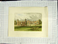 Original Old Antique Print 1880 Colour Plate View Charlecote Mansion House 19th