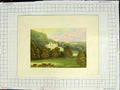 Original Old Antique Print 1880 Colour Plate View Philiphaugh Mansion House