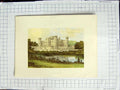 Original Old Antique Print 1880 Colour Plate View Eastnor Castle River Trees