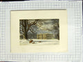 Original Old Antique Print 1880 Colour Plate View Howsham Hall Mansion Garden