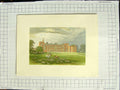 Original Old Antique Print 1880 Colour Plate View Burton Constable House Garden