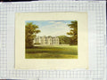 Original Old Antique Print 1880 Colour Plate View Glynde Palace Mansion Garden