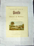 Original Old Antique Print 1880 Colour Plate View Mansion House Frontispiece