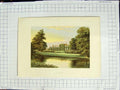 Original Old Antique Print 1880 Colour Plate View Netherhall House Garden 19th