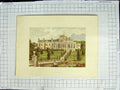 Original Old Antique Print 1880 Colour Plate View Easton Hall Mansion Garden