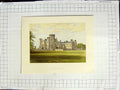 Original Old Antique Print 1880 Colour Plate View Studley Castle Garden 19th