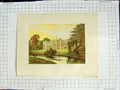 Old Antique Print 1880 Colour Plate View Arbury Hall Nuneaton Newdegate 19th