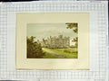 Old Antique Print 1880 Colour Plate View Merevale Hall Dugdale Atherstone 19th