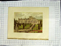 Original Old Antique Print 1880 Colour Plate View Easton Hall Cholmeley Baronet