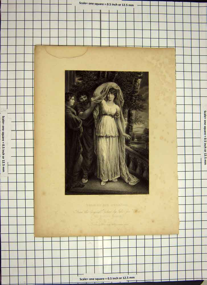 Original Old Antique Print C1790-C1900 Portrait Troflus Cressida Lightfoot 18th