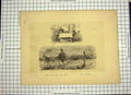 Original Old Antique Print C1790-C1900 Lady Man Tea Table Horse Cart Country