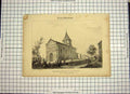 Original Old Antique Print C1790-C1900 Eglisede St. Martin De Gurcon Church