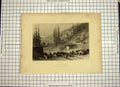 Original Old Antique Print C1790-C1900 View Simla Bridge Trees Cattle Carts