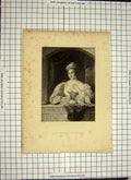 Original Old Antique Print C1790-C1900 Engraving Portrait The Baron'S Daughter