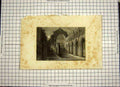 Original Old Antique Print *3182 C1790-C1900 Holyrood Chapel Edinburgh Scotland