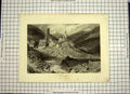 Original Old Antique Print C1790-C1900 St. Gothard Pass Switzerland Hospenthal