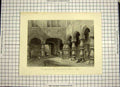 Original Old Antique Print C1790-C1900 Courtyard Archbishops Palace Liege 18th
