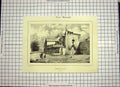 Original Old Antique Print C1790-C1900 Eglise D'Aire Landes Church Architecture