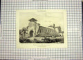 Original Old Antique Print C1790-C1900 E'Glise Et Cloitre De Moirax Buildings