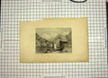 Original Old Antique Print C1790-C1900 View Interlachen Mountains Boats 18th