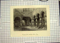 Original Old Antique Print C1790-C1900 Courtyard Archbishop Palace Liege Crew