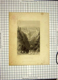 Old Antique Print 1836 Defile Gotteron Freyburg Canton-Freyburg Mountains 19th