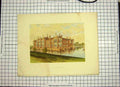 Original Old Antique Print C1790-C1900 Colour Helmingham Hall Mansion House